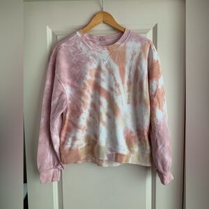 Abercrombie & Fitch Pink and Orange Tie-Dye Top M